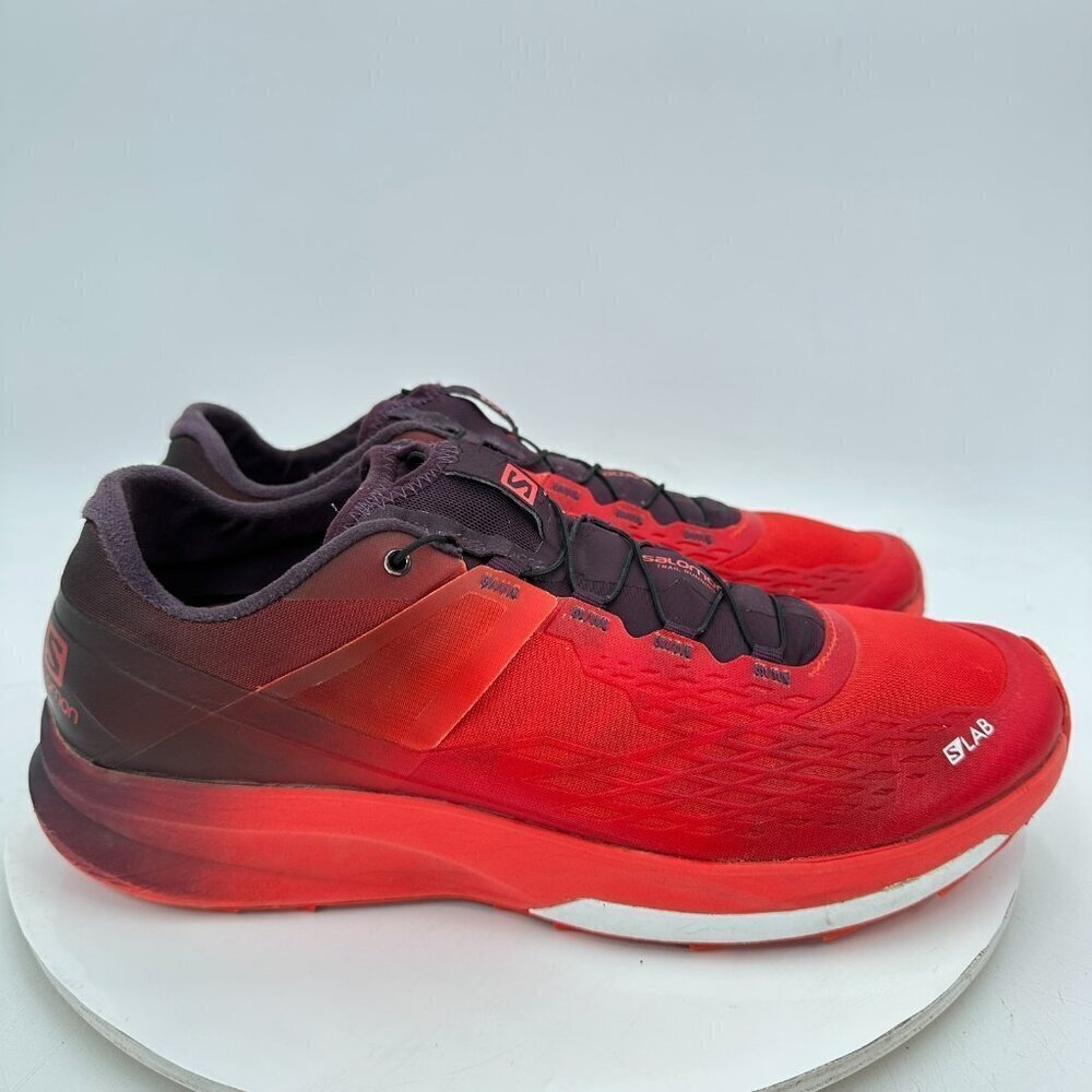 Salomon S-Lab Ultra 2 Women Size 11 409272 Red Black Running Hiking Shoes - Picture 4 of 11